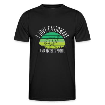 I love Cassowary and maybe 3 people - Männer Funktions-T-Shirt - Schwarz - Vorne - AI Model Male 178 dark (178cm)