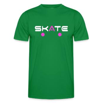 skate skateboarder skate board halfpipe SK8 deck - Men's Functional T-Shirt - kelly green - Front - AI Model Male 178 dark (178cm)