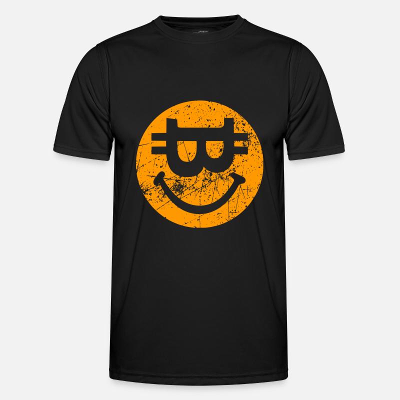 Bitcoin Smile Blockchain devise T-shirt sport Homme