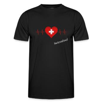 Switzerland Swiss Schweiz - Männer Funktions-T-Shirt - Schwarz - Vorne - AI Model Male 178 dark (178cm)