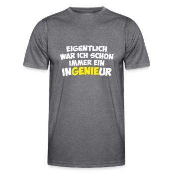 Ingenieur Genie Abschluss Geschenk - Männer Funktions-T-Shirt - dunkle Melange  - Vorne - AI Model Male 178 dark (178cm)