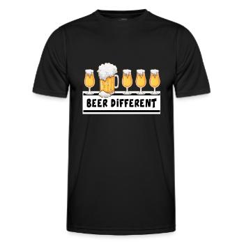 bier bierzelt trinkspruch "beer different" - Männer Funktions-T-Shirt - Schwarz - Vorne - AI Model Male 178 dark (178cm)
