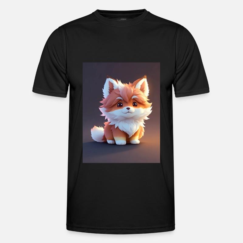 Chibi Kitsune Ein süßes Anime Fuchs-Design - Männer Funktions-T-Shirt - Schwarz