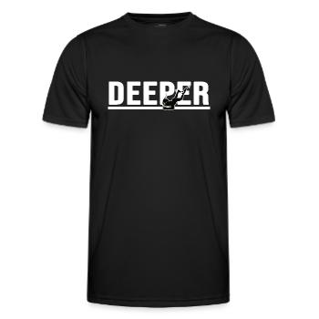 Divers diving submerged apnea diving school - Men's Functional T-Shirt - black - Front - AI Model Male 178 dark (178cm)