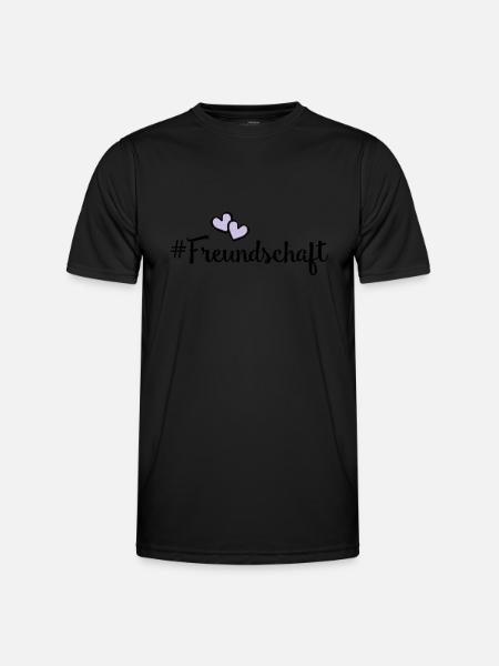 freundschaft herzen - Männer Funktions-T-Shirt - Schwarz