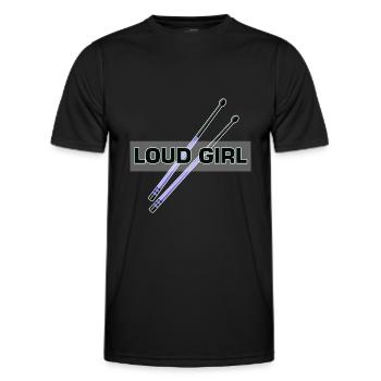 Lautes Mädchen Schlagzeuger Percussion Musical Ban - Männer Funktions-T-Shirt - Schwarz - Vorne - AI Model Male 178 dark (178cm)