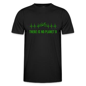 Fahrrad Herzschlag Spruch There Is No Planet B - Männer Funktions-T-Shirt - Schwarz - Vorne - AI Model Male 178 dark (178cm)