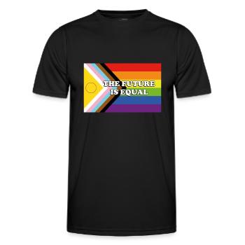 Inclusive Pride Progress Flag DIE ZUKUNFT IST GLEICH - Männer Funktions-T-Shirt - Schwarz - Vorne - AI Model Male 178 dark (178cm)