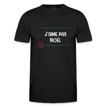 J’aime pas Noël - T-shirt sport Homme - noir - Devant - AI Model Male 178 dark (178cm)