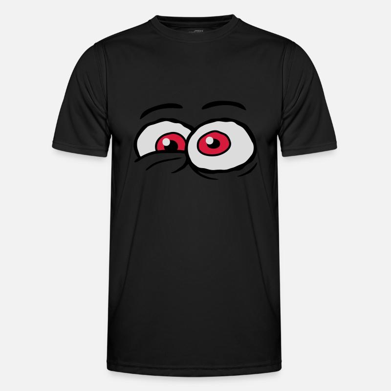 Comic Eyes Crazy Design - Men's Functional T-Shirt - black