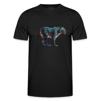 Léopard, Coloré, Jungle - T-shirt sport Homme - noir - Devant - AI Model Male 178 dark (178cm)