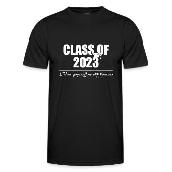 Class of 2023 graduate college university funny - Men's Functional T-Shirt - black - Front - AI Model Male 178 dark (178cm)