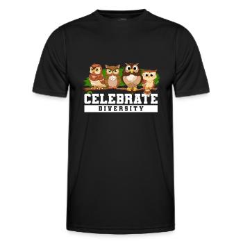 Owl Enthusiast Birds Of Prey Nocturnal Celebrate D - Men's Functional T-Shirt - black - Front - AI Model Male 178 dark (178cm)