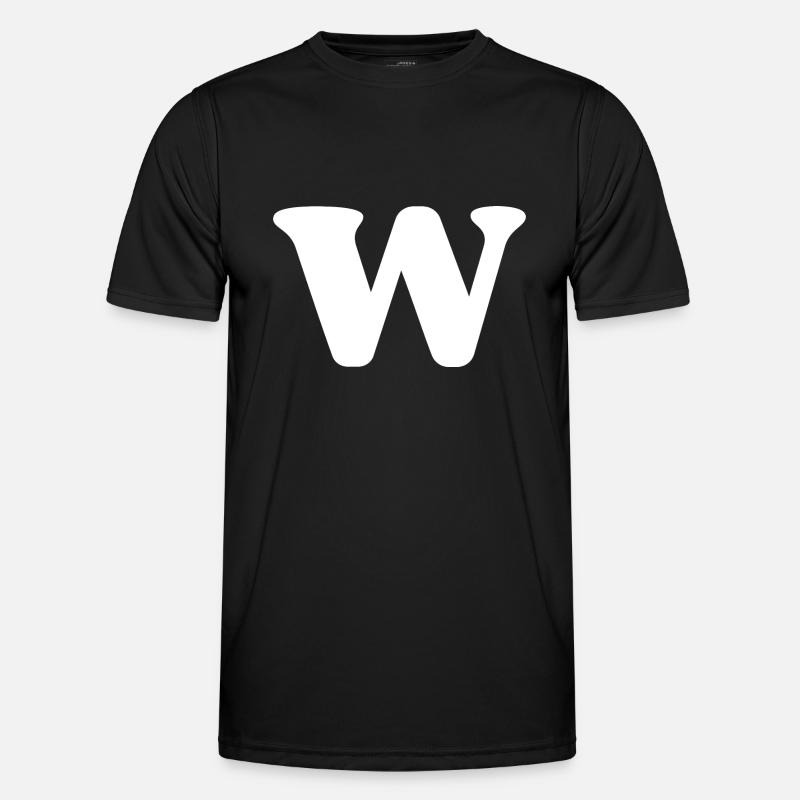Buchstabe w - Männer Funktions-T-Shirt - Schwarz