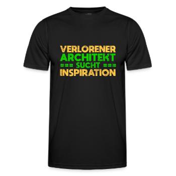 Verlorener Architekt Sucht Inspiration - Männer Funktions-T-Shirt - Schwarz - Vorne - AI Model Male 178 dark (178cm)