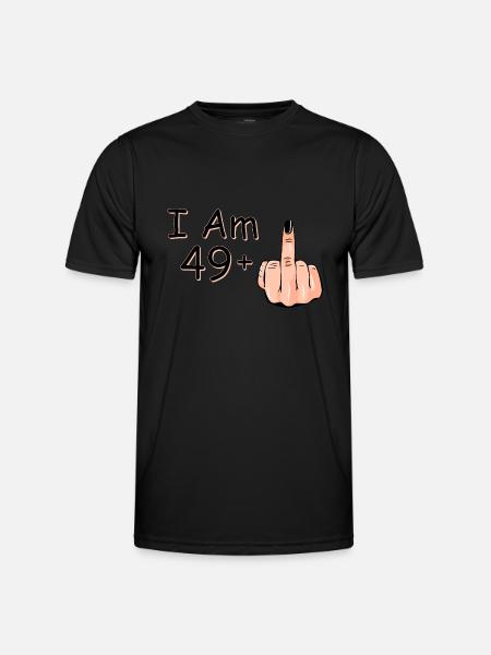 Jeg er 49 + 1 langfinger skjorte Jeg er 49 plus, - Funktionsshirt til herrer - sort