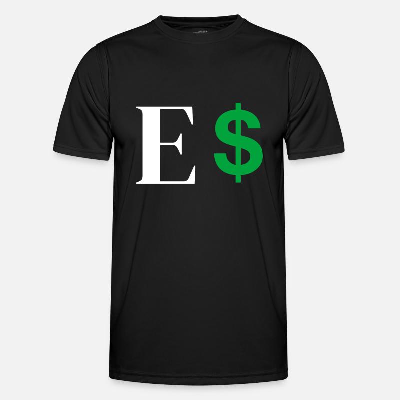 Letter E Dollar - Men's Functional T-Shirt - black