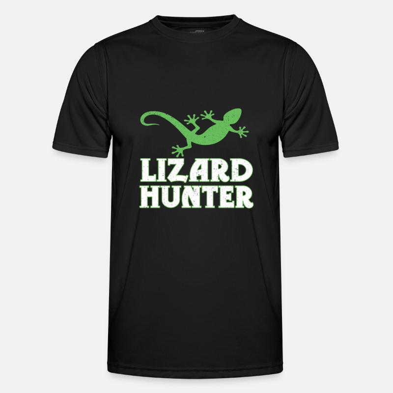 Eidechse - Männer Funktions-T-Shirt - Schwarz