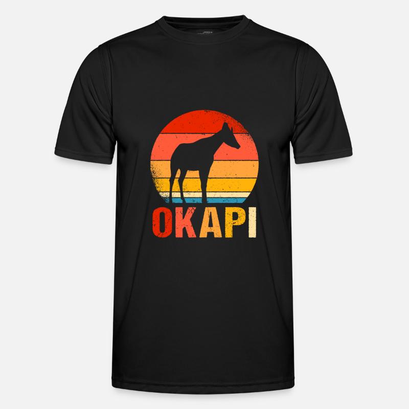 Okapi Retro Geschenk - Männer Funktions-T-Shirt - Schwarz