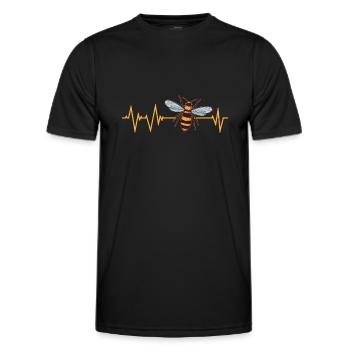 Abeille battements de cœur - T-shirt sport Homme - noir - Devant - AI Model Male 178 dark (178cm)
