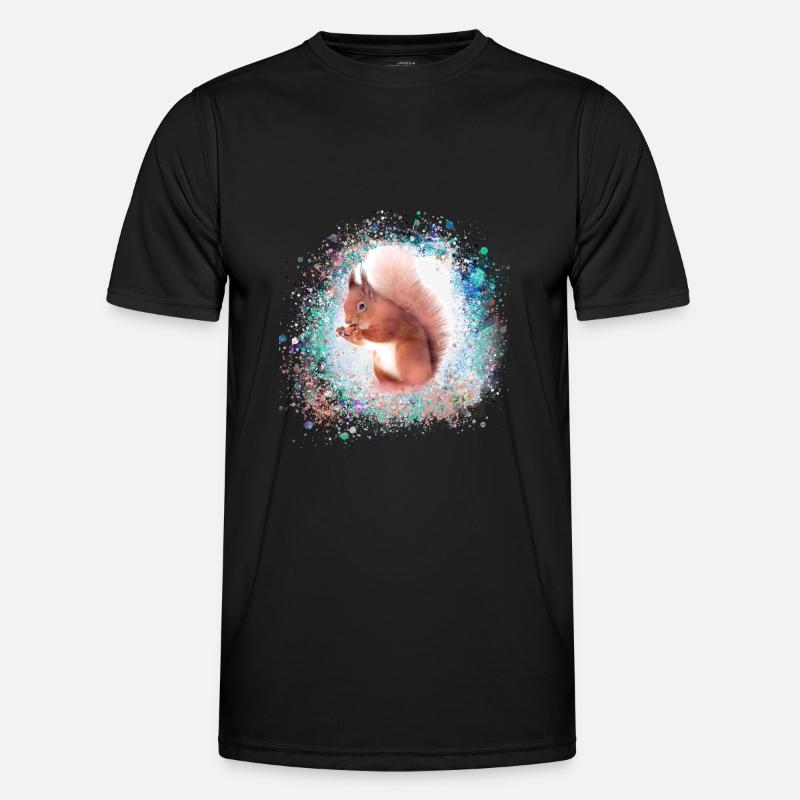 eichhörnchen, braun, malerei, graffiti, hörnchen - Männer Funktions-T-Shirt - Schwarz