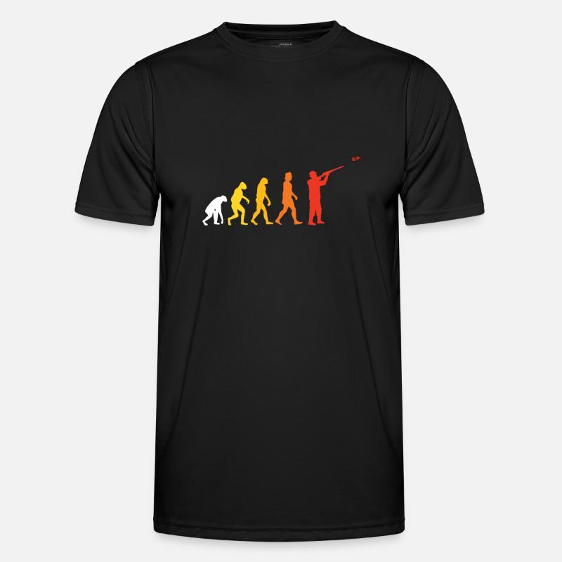 Tontaubenschiessen Evolution - Männer Funktions-T-Shirt - Schwarz