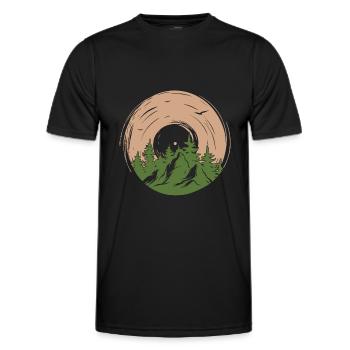Vinyl Sun Travel Adventure Cadeau de randonnée - T-shirt sport Homme - noir - Devant - AI Model Male 178 dark (178cm)
