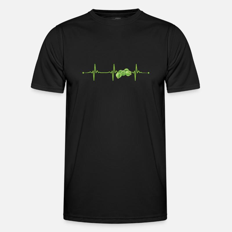 Brussels sprouts heartbeat gift - Men's Functional T-Shirt - black