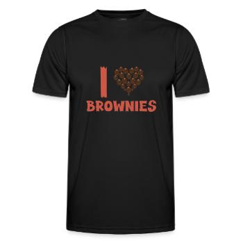 I love brownies - Men's Functional T-Shirt - black - Front - AI Model Male 178 dark (178cm)