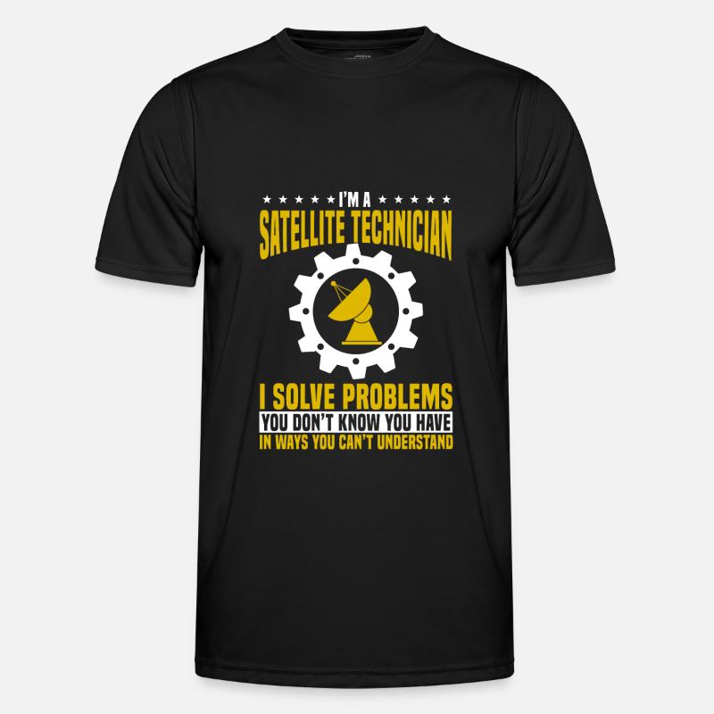 Satelliten Techniker - Männer Funktions-T-Shirt - Schwarz