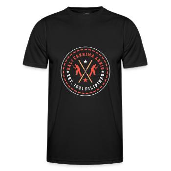 Kali Eskrima Arnis Philippinen - Männer Funktions-T-Shirt - Schwarz - Vorne - AI Model Male 178 dark (178cm)