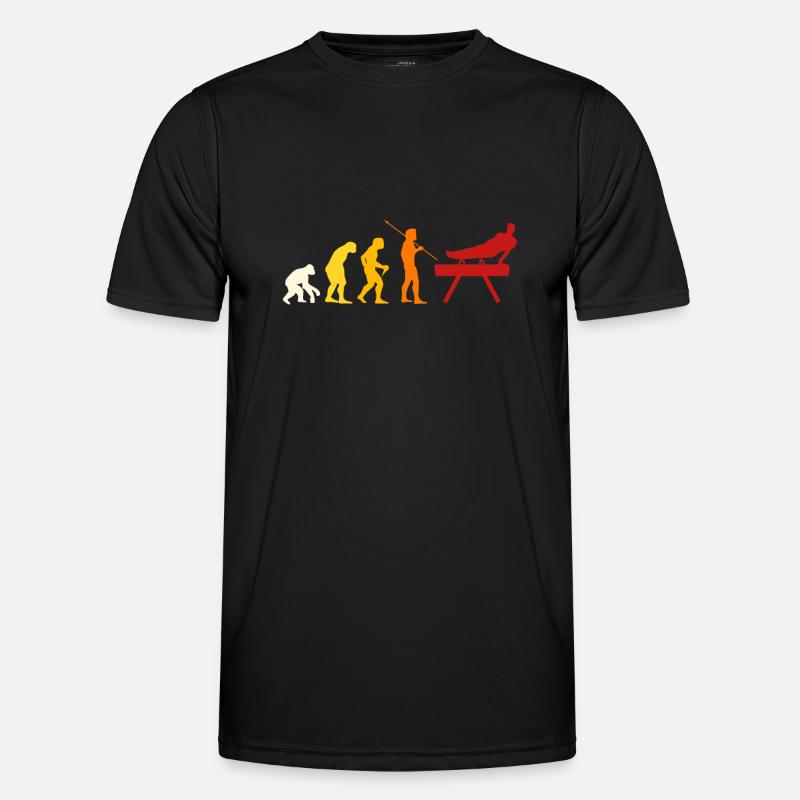 Pauschenpferd Turnen Evolution - Männer Funktions-T-Shirt - Schwarz