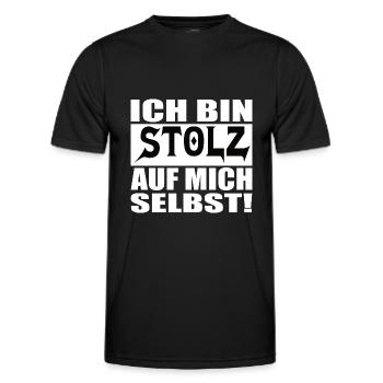 ich bin stolz auf mich selbst - Männer Funktions-T-Shirt - Schwarz - Vorne - AI Model Male 178 dark (178cm)