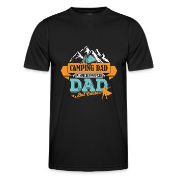 Camping Vater Papa cooler - Männer Funktions-T-Shirt - Schwarz - Vorne - AI Model Male 178 dark (178cm)
