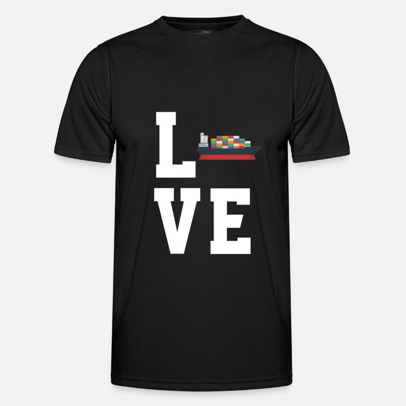 Containerschiff - Männer Funktions-T-Shirt - Schwarz