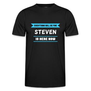 Steven Name Spruch für stolze Stevens - Männer Funktions-T-Shirt - Schwarz - Vorne - AI Model Male 178 dark (178cm)
