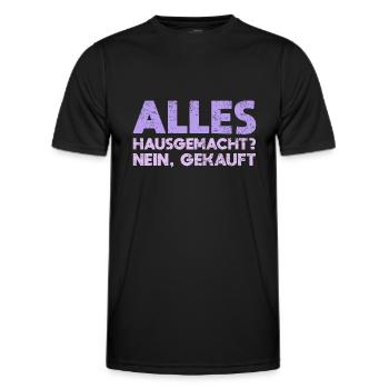 Alles Hausgemacht? Nein, Gekauft - Männer Funktions-T-Shirt - Schwarz - Vorne - AI Model Male 178 dark (178cm)