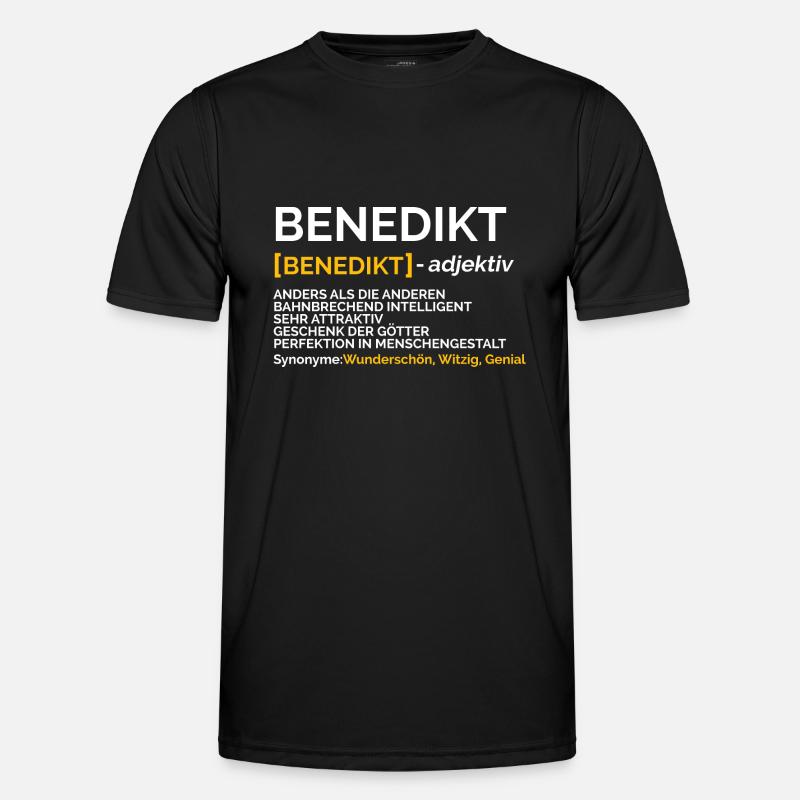 Benedikt - Männer Funktions-T-Shirt - Schwarz