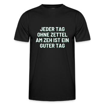 Jeder Tag ohne Zettel am Zeh ist ein guter Tag - Männer Funktions-T-Shirt - Schwarz - Vorne - AI Model Male 178 dark (178cm)