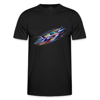 Aerobatic aircraft - Men's Functional T-Shirt - black - Front - AI Model Male 178 dark (178cm)