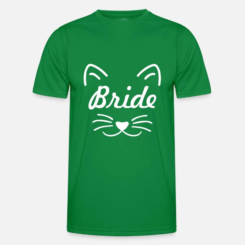 Bride Katze Ehe Geschenk Bräutigam Hochzeit Männer Funktions-T-Shirt