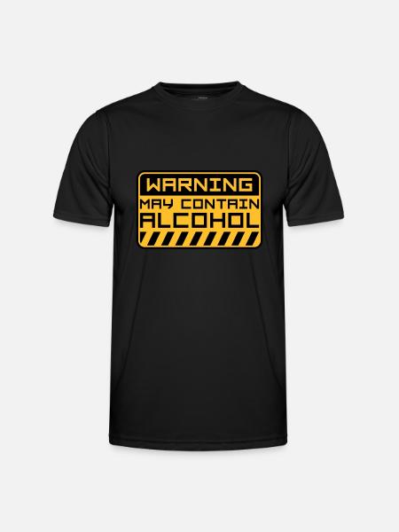Warning May Contain Alcohol - Men's Functional T-Shirt - black