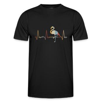 Herzschlag Flamingo - Männer Funktions-T-Shirt - Schwarz - Vorne - AI Model Male 178 dark (178cm)