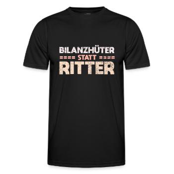 Bilanzhüter Statt Ritter - Männer Funktions-T-Shirt - Schwarz - Vorne - AI Model Male 178 dark (178cm)