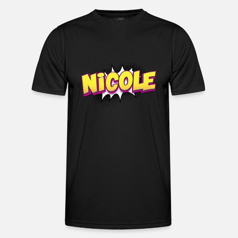 Nicole Benutzerdefinierter Name Comic-Buch-Stil Pop-Art, - Männer Funktions-T-Shirt - Schwarz