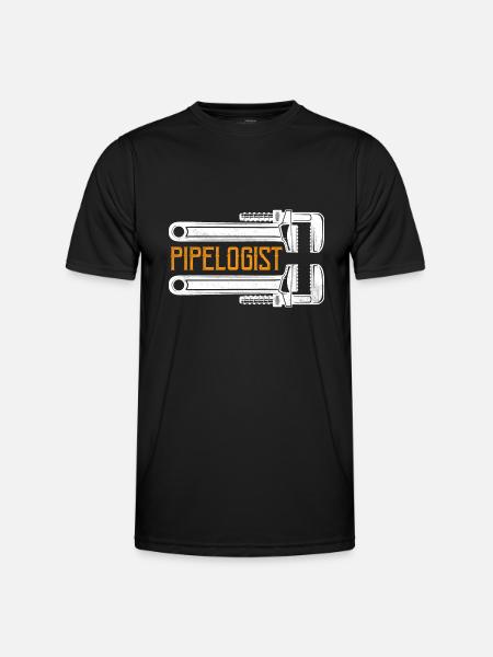 Pipelogist Pipefitter Wrench Plumber - Men's Functional T-Shirt - black