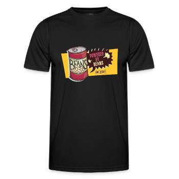 Powered By Beans And Regret - Furz Furzen Pupsen - Männer Funktions-T-Shirt - Schwarz - Vorne - AI Model Male 178 dark (178cm)