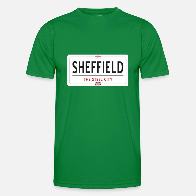 Ortsschild Sheffield Männer Funktions-T-Shirt