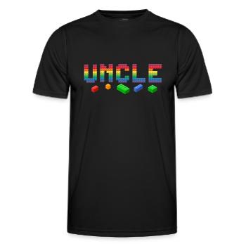 Uncle Master Builder Building Bricks Blocks Family - Men's Functional T-Shirt - black - Front - AI Model Male 178 dark (178cm)