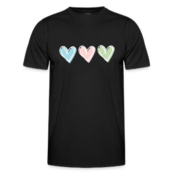Heart Pastel - Men's Functional T-Shirt - black - Front - AI Model Male 178 dark (178cm)